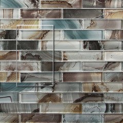 SimpliCover Used With Lineal Glass Mosaic Tile